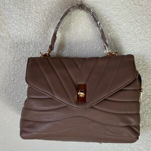 Elegant taupe Quilted Handbag